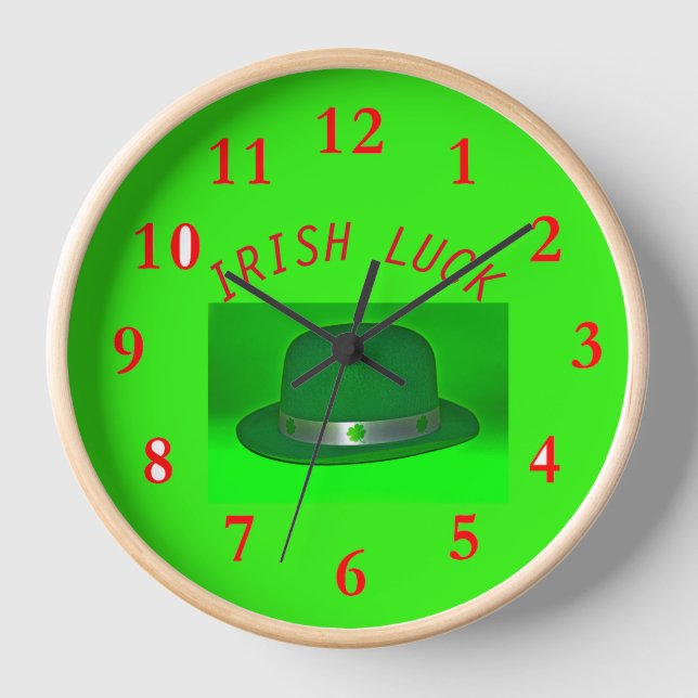 IRISH LUCK Wall Clock (Front)
