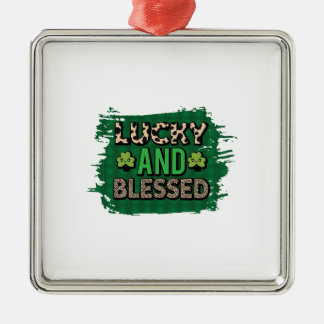 Irish Lucky And Blessed Metal Ornament