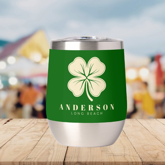 Irish Lucky Four Leaf Clover with Name Green (Creator Uploaded)
