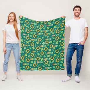Irish LUCKY green pattern Fleece Blanket