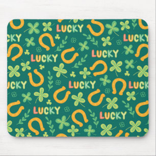 Irish LUCKY green pattern Mouse Pad
