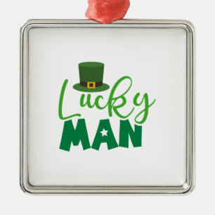 Irish Lucky Man Metal Ornament
