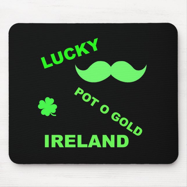 Irish Lucky Pot o Gold Quotes Mouse Pad (Front)