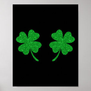 Irish Lucky Shamrock Breast Clover St Patricks Day Poster