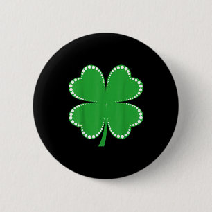 Irish lucky shamrock green clover st patrick's day 2 inch round button