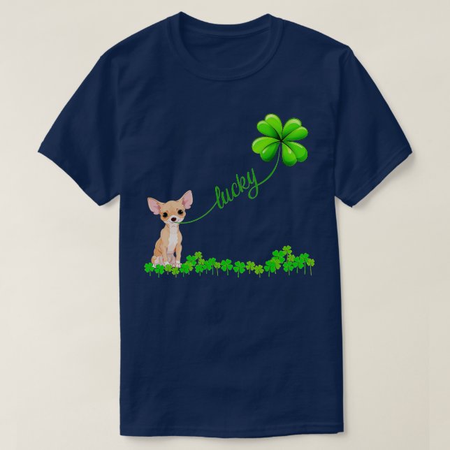 Irish Lucky with chihuahua T-Shirt (Design Front)