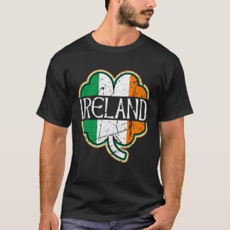 Irish Map Ireland Flag Souvenir Distressed Adults  T-Shirt