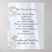 Irish Marriage Blessing 11" x 14" Vintage Lace