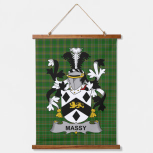 Irish Massy or Massey Coat of Arms Family Crest Hanging Tapestry