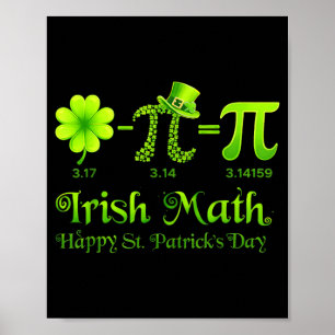 Irish Math Shamrock Happy St Patricks Day Math Poster