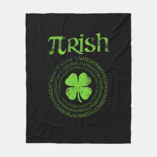 Irish Math Teacher Vintage Shamrock St Patricks Da Fleece Blanket