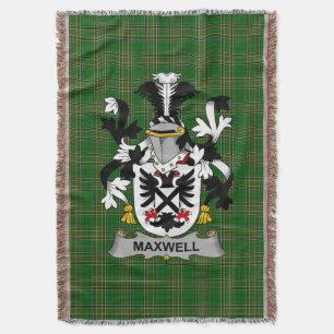  Irish Maxwell Coat of Arms Family Crest Ireland I Throw Blanket