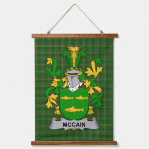 Irish McCain or O_Kane Coat of Arms Family Crest Hanging Tapestry