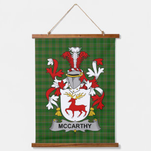Irish McCarthy Coat of Arms Family Crest Hanging Tapestry