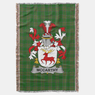 Irish McCarthy Coat of Arms Family Crest Ireland Throw Blanket