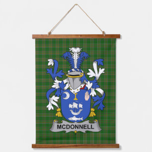Irish McDonnell Coat of Arms Family Crest Hanging Tapestry