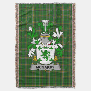 Irish McGarry or Garry Coat of Arms Family Crest Throw Blanket