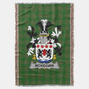 Irish McKeown Coat of Arms Family Crest Ireland Throw Blanket