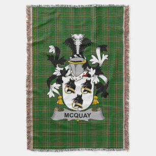 Irish McQuay or MacQuay Coat of Arms Family Crest Throw Blanket