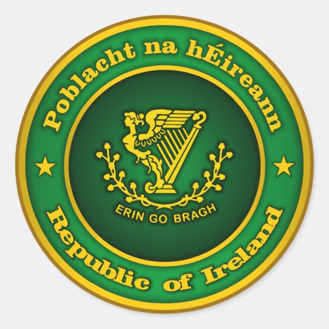 Irish Medallion Classic Round Sticker (Front)