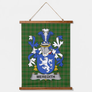 Irish Meredith Coat of Arms Family Crest Hanging Tapestry