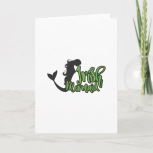 Irish Mermaid ST Patrick's Day Funny Girl Women Card