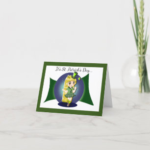 Irish Miss Folded Holiday Card