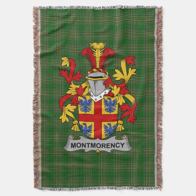  Irish Montmorency Coat of Arms Family Crest Irela Throw Blanket (Front Vertical)
