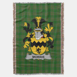 Irish Morris Coat of Arms Family Crest Ireland Throw Blanket