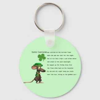 Irish Mouse drinking beer Keychain