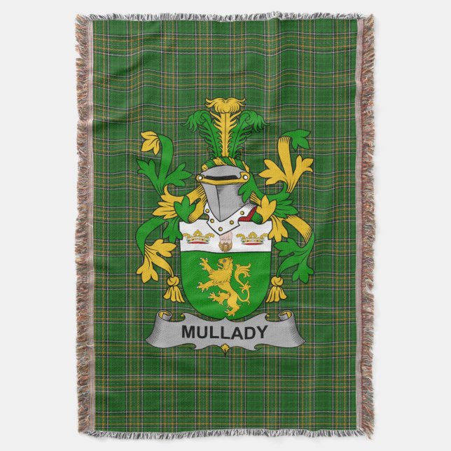  Irish Mullady or O_Mullady Coat of Arms Family Cr Throw Blanket (Front Vertical)