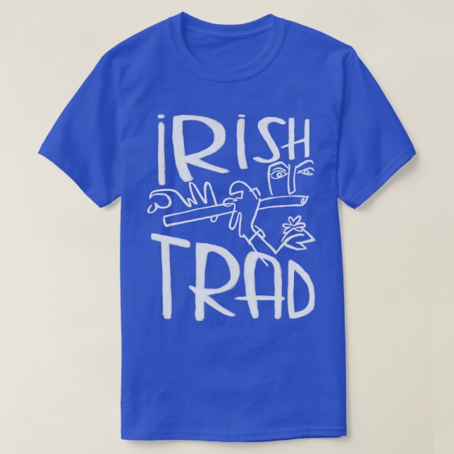 Irish Music Flute Player Irish Trad T-Shirt (Design Front)