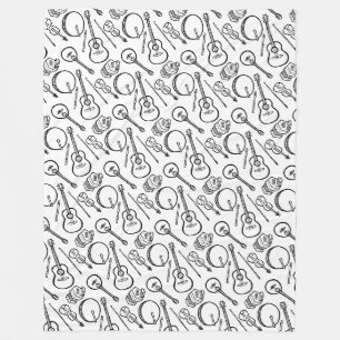 Irish Music Instrument Fleece Blanket