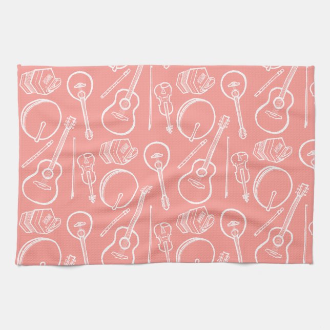 Irish Musical Instruments Kitchen Towel (Horizontal)