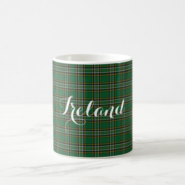 Irish National Tartan & Customizable Text Coffee Mug (Center)