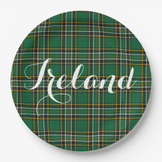 Irish National Tartan & Customizable Text Paper Plate
