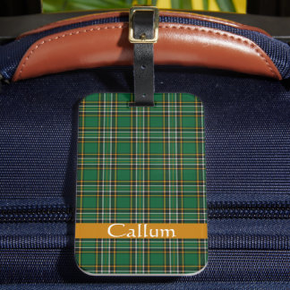 Irish National Tartan Personalized Luggage Tag