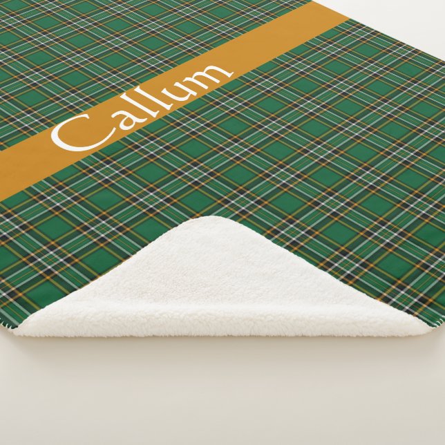 Irish National Tartan  Personalized  Sherpa Blanket (3/4)