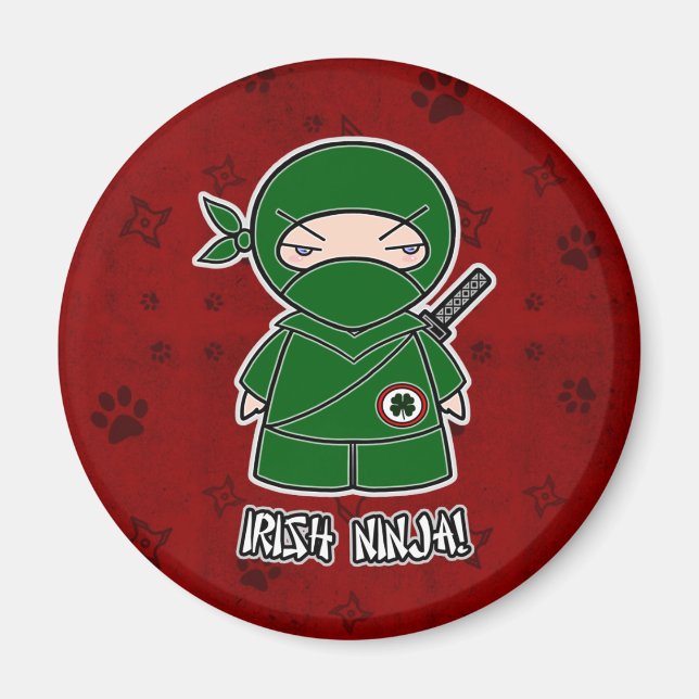Irish Ninja! In Red Magnet (Front)