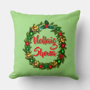 Irish Nollaig Shona Merry Christmas Throw Pillow