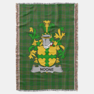  Irish Noone or O_Noone Coat of Arms Family Crest  Throw Blanket
