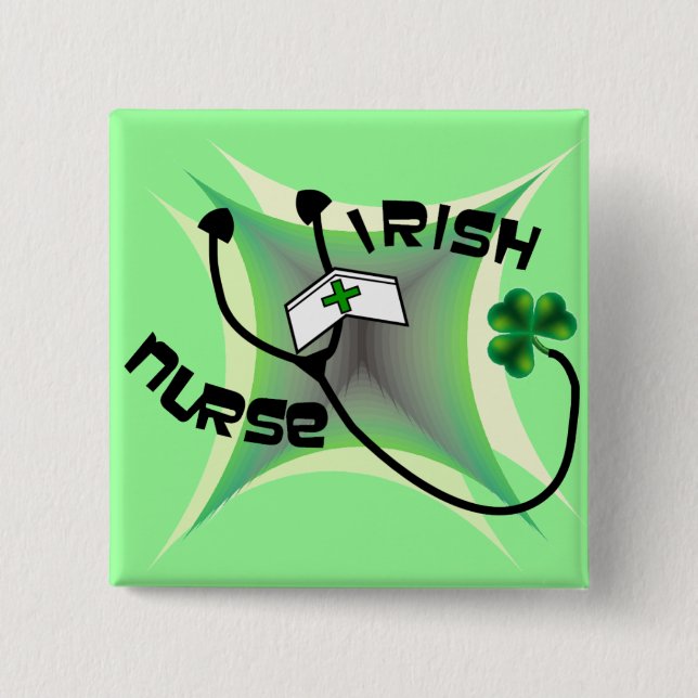 Irish Nurse Gifts 2 Inch Square Button (Front)