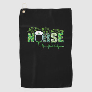 Irish Nurse Shamrock Stethoscope St Patrick's Day Golf Towel