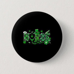 Irish Nurse Stethoscope Scrub Saint St Patrick's D 2 Inch Round Button