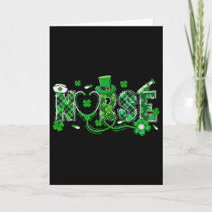 Irish Nurse Stethoscope Scrub Saint St Patrick's D Card