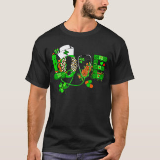 Irish Nurse Stethoscope Scrub St Patrick S Day Nur T-Shirt