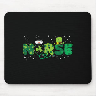 Irish Nurse Stethoscope Scrub St Patricks Day Nurs Mouse Pad