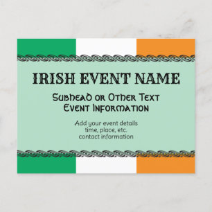 Irish or Ireland Theme Event Background Postcard