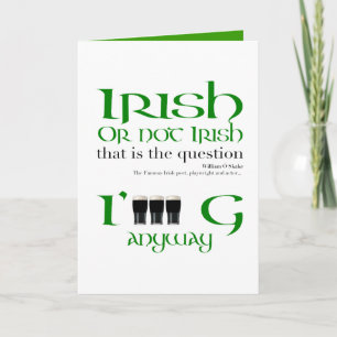 Irish or not Irish Original St Patrick's Day VGC Card