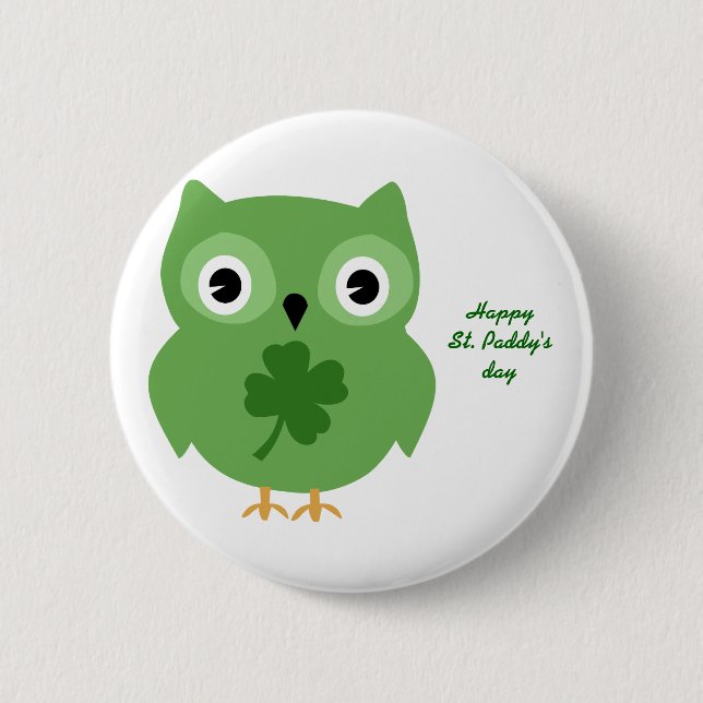Irish Owl 2 Inch Round Button (Front)